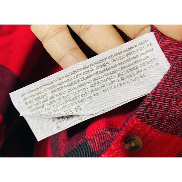 Hollister Women's Boyfriend fit Long Sleeves Red/Black Button Down Shirt Size S - Picture 4 of 4